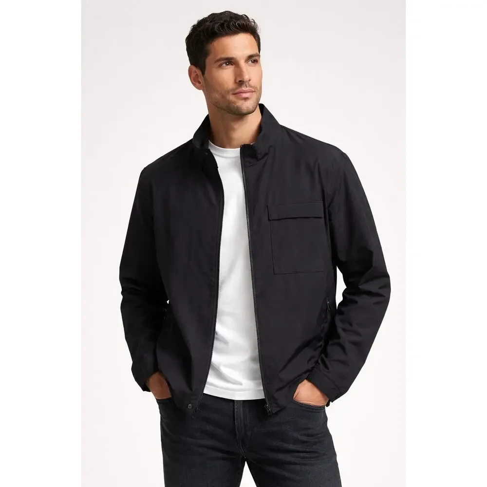 Banana Republic Men’s  Black Motion Tech Zip Pockets Zip Up Jacket XL #672369